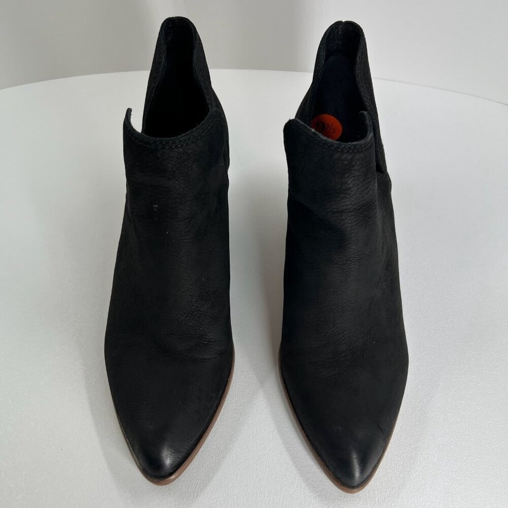 Frye Reina Cut Out Ankle Bootie Womens 9.5M Pointed Toe Block Heel Leather Black